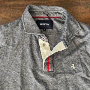 FERRARI White Cotton Blend Polo Shirt XXL